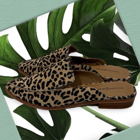 Treasure & Bond Leather Kallie Animal Print Cheetah Mules Slip-On Slides Size 8M - Picture 3 of 7